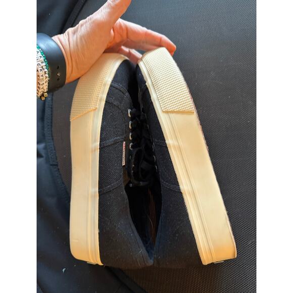 Superga Womens' Black Canvas Sneakers, EUC - Picture 6 of 6